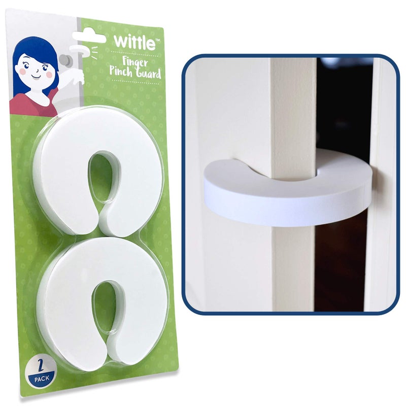Wittle Finger Pinch Guard - Baby Proof Door Stopper with Soft & Durable Foam - Keeps Doors from Slamming, Prevents Finger Pinch Injuries, and Child or Pet from Getting Locked in Room (2-Pack) - Image 1